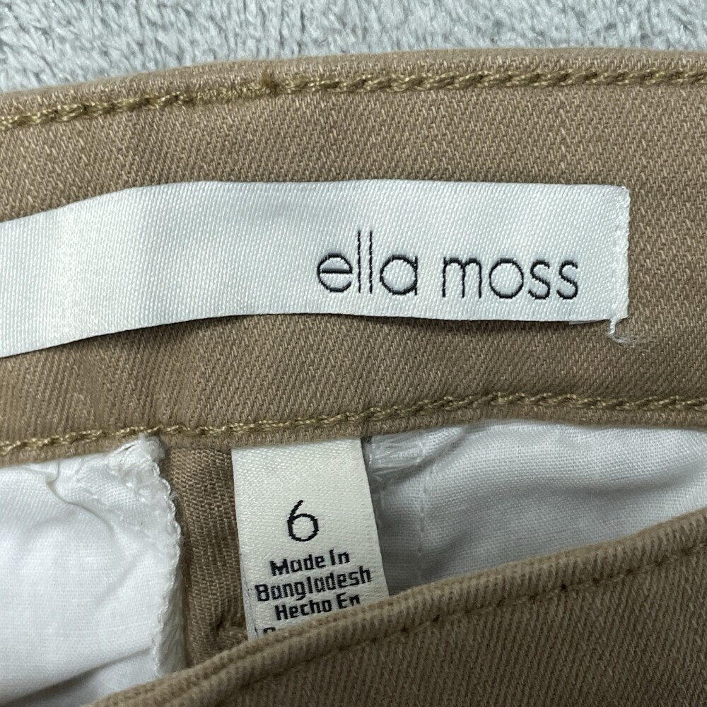 Ella Moss Women's Size 6 Wide Leg Crop Brown Cotton Spandex H0399 - Picture 6 of 10
